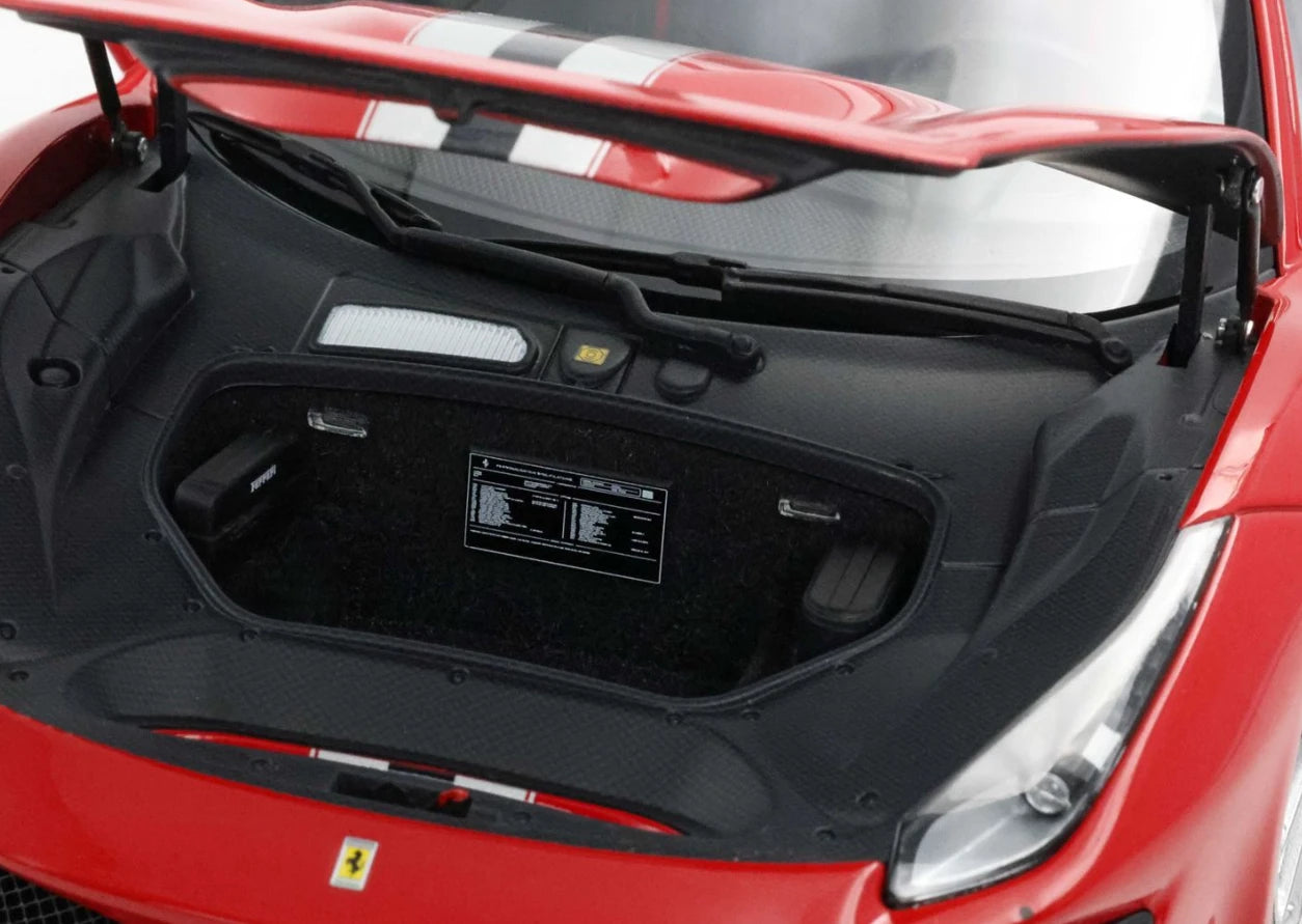 BBR Ferrari 488 Pista Rosso Corsa (Red) w/ Stripe 1:18 LUXURY PACK