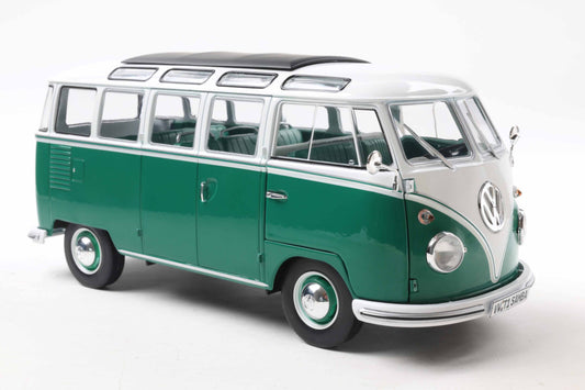 Solido 1962 Volkswagen T1 Samba Minibus Green 1:18
