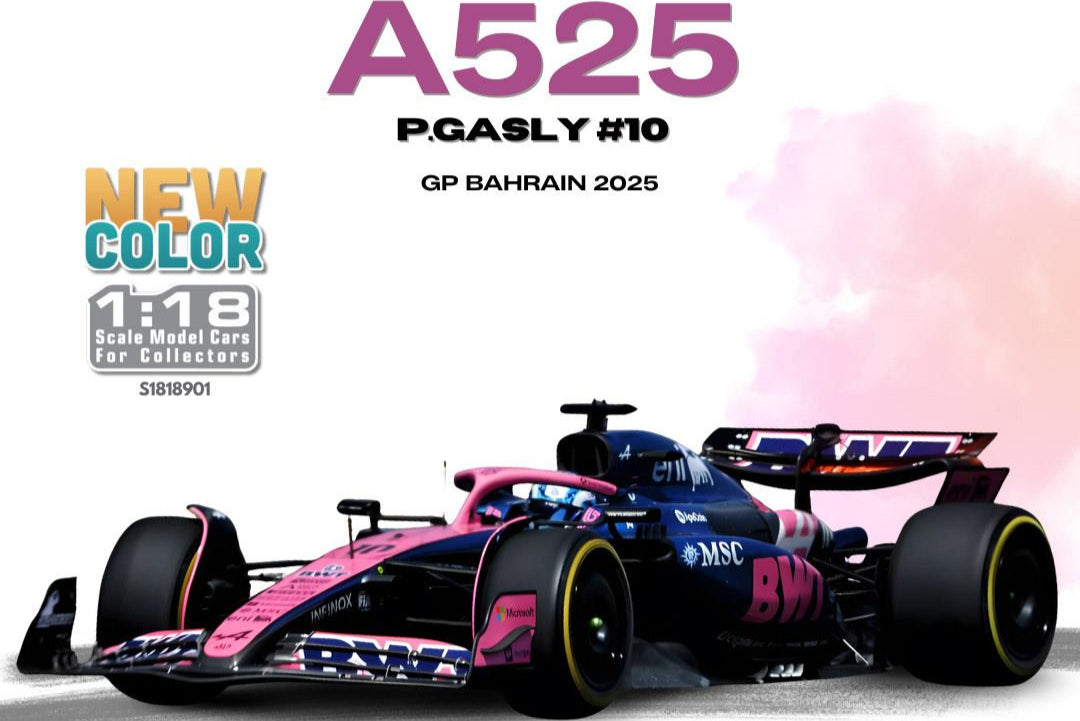 Solido Alpine F1 Team A525 #10 Gasly Bahrain GP 2025 Pink 1:18