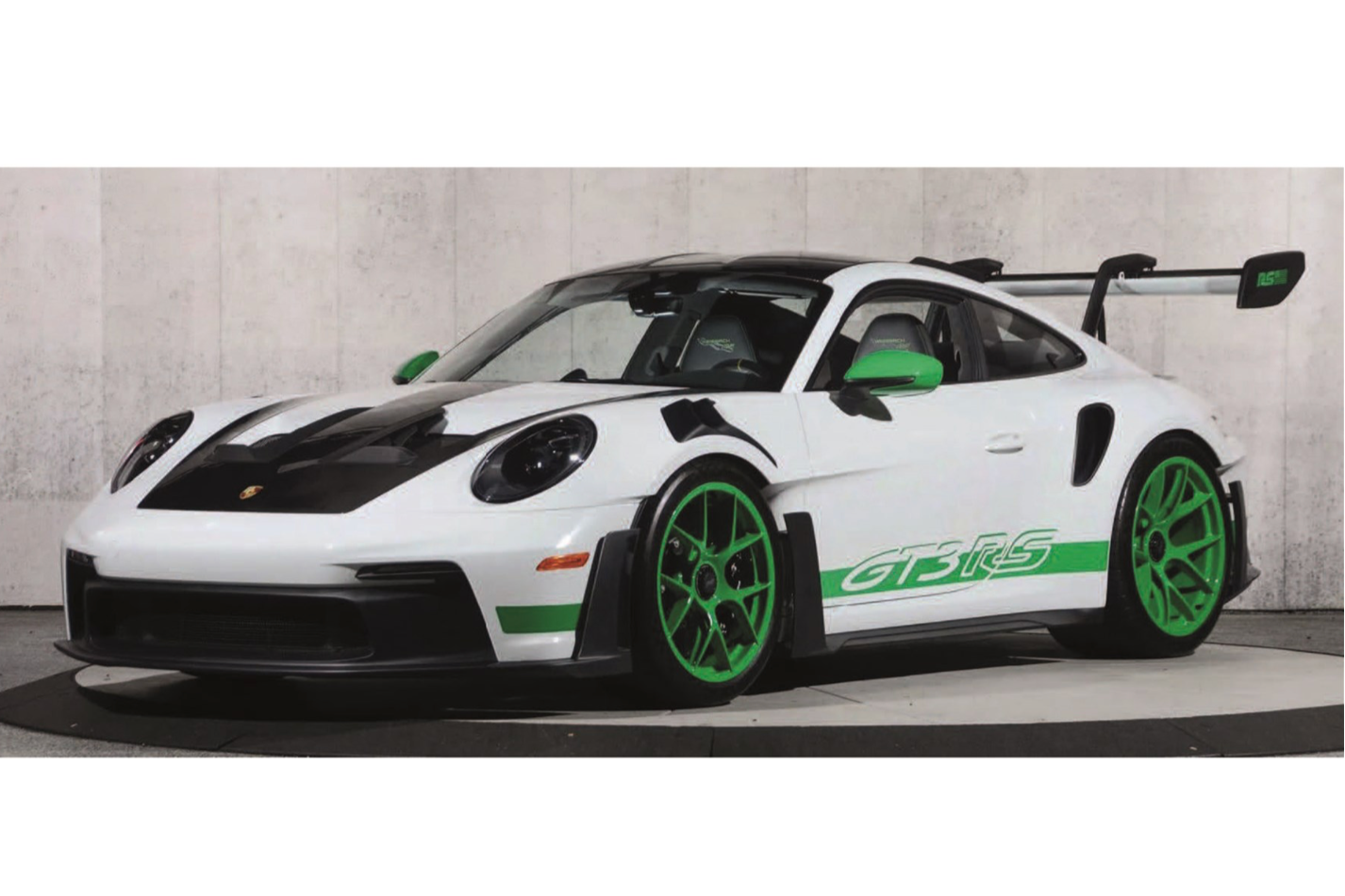 Norev 2022 Porsche 911 992 GT3 RS Weissach Package "Tribute to Carrera RS" White w/ Green 1:12