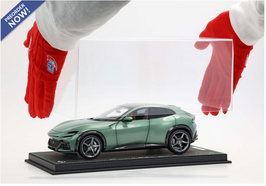 BBR 2023 Ferrari Purosangue Verde Dora (Light Green) WITH DISPLAY 1:18