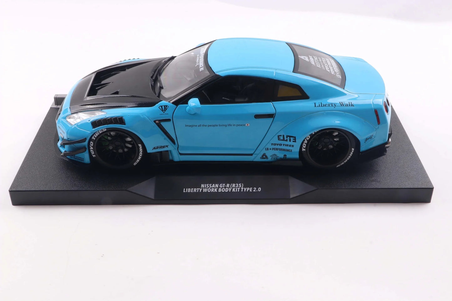 Solido 2024 Nissan GT-R (R35) W/ Liberty Walk Body Kit 2.0 Blue 1:18