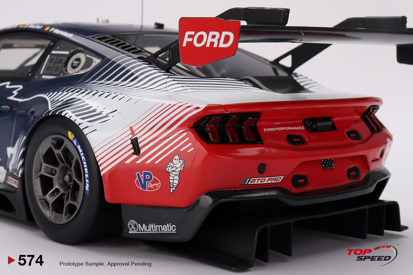 Topspeed Ford Mustang GT3 #65 Ford Multimatic Motorsports 2024 IMSA Daytona 24hrs Black 1:18
