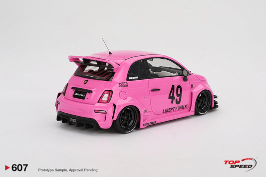 Topspeed Fiat Abarth 595 LB-Works x Abas Works Pink 1:18