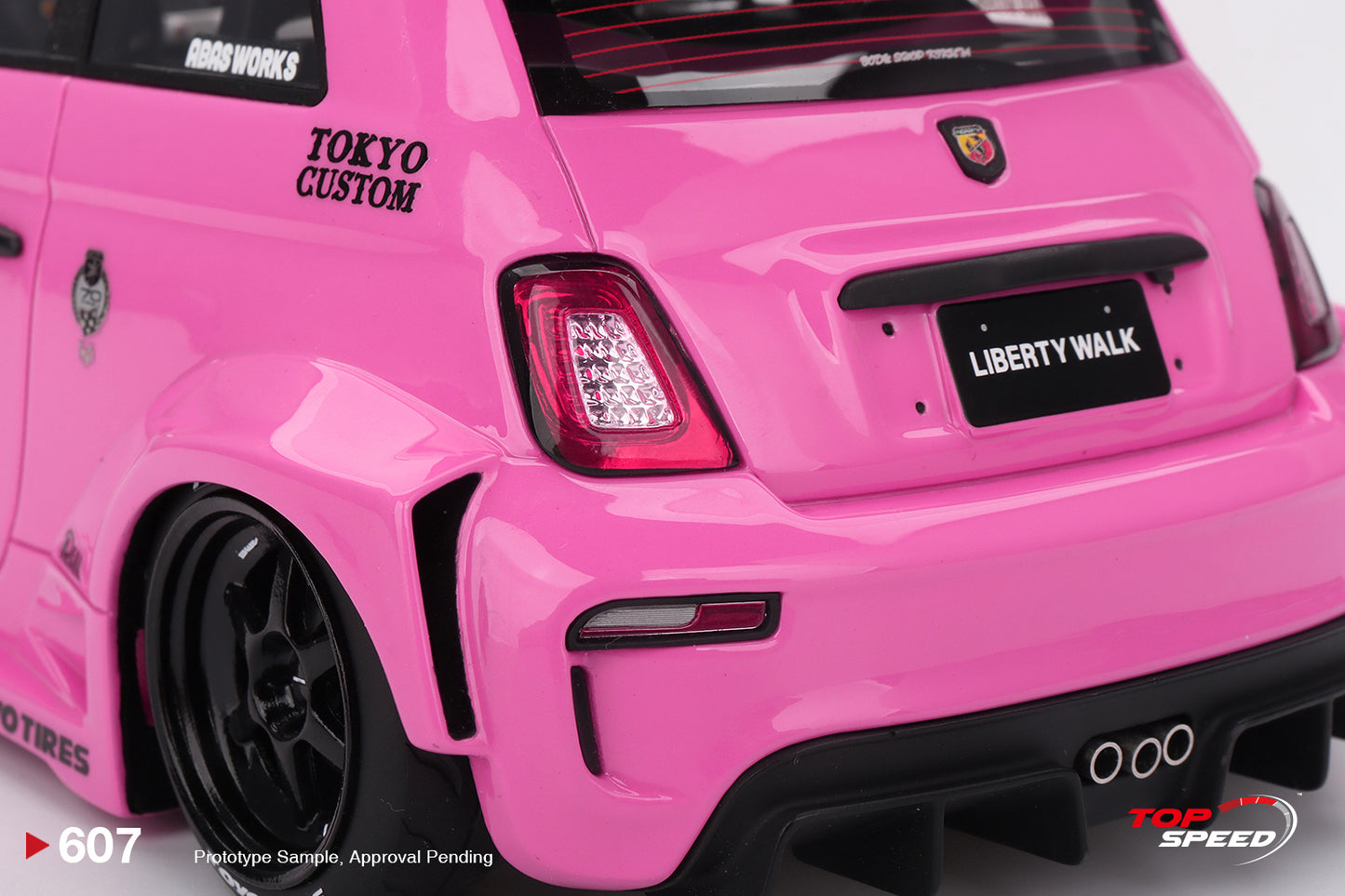 Topspeed Fiat Abarth 595 LB-Works x Abas Works Pink 1:18