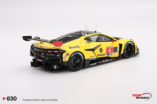Topspeed Chevrolet Corvette C8 Z06 GT3.R #4 Corvette Racing by Pratt Miller Motorsports 2025 IMSA 24 Hours of Daytona Yellow 1:18