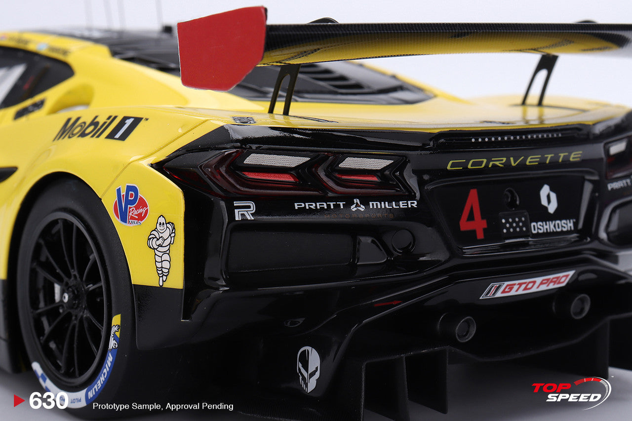 Topspeed Chevrolet Corvette C8 Z06 GT3.R #4 Corvette Racing by Pratt Miller Motorsports 2025 IMSA 24 Hours of Daytona Yellow 1:18