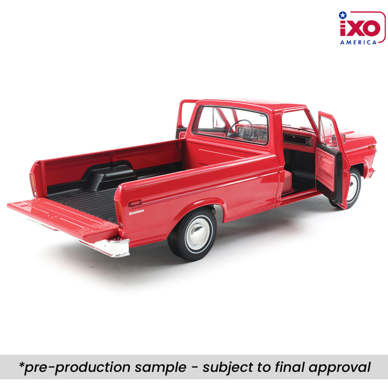 Ixo 1974 Ford F-100 Pickup Truck Candy Apple Red 1:18
