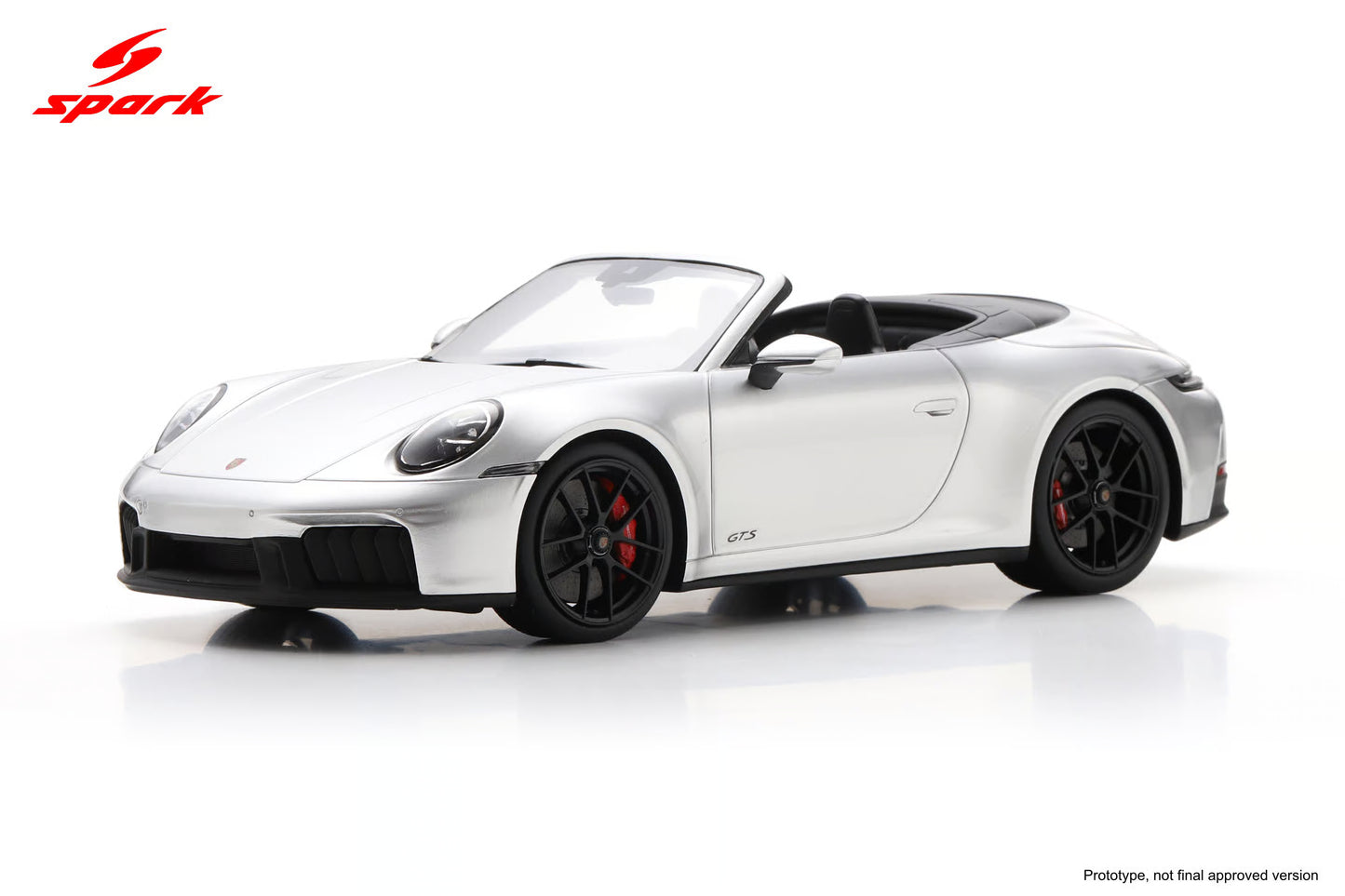 Spark-Model 2025 Porsche 911 (992.2) Carrera 4 GTS Cabriolet Ice Grey Metallic 1:18 WITH DISPLAY
