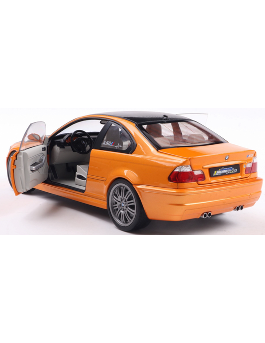 Solido 2000 BMW E46 Coupe Orange w/ Black Hood 1:18
