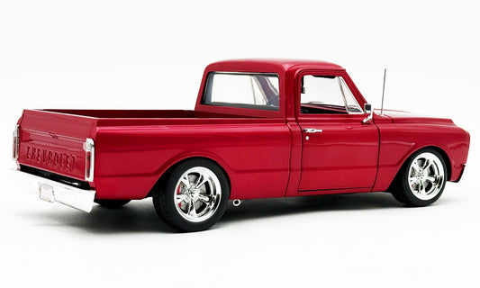Acme 1967 Chevrolet C-10 Custom Showtime Pickup Truck Deep Candy Red 1:18