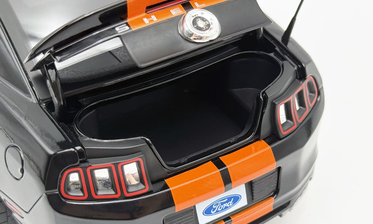Shelby Collectibles 2013 Ford Shelby Mustang GT500 Black w/ Orange Stripes 1:18