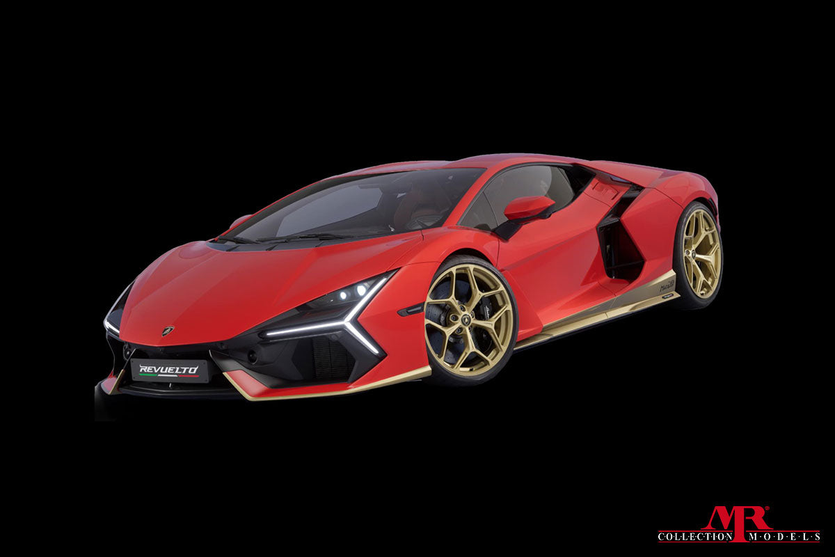 MR Models Lamborghini Revuelto Miura 60* Homage Rosso Arancio/Gold 1:18 WITH DISPLAY