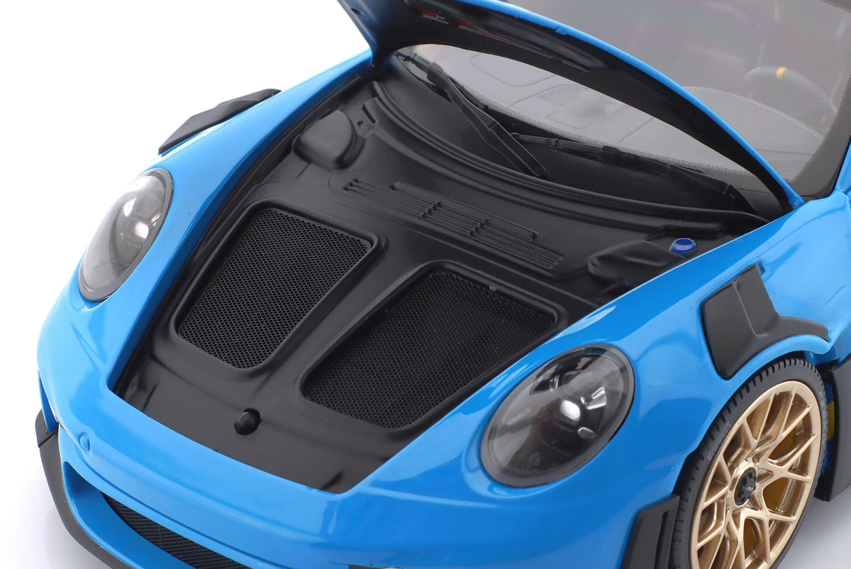 Minichamps 2022 Porsche 911 992 GT3 RS Riviera Blue Tribute 2003 Daytona 1:18 DEALER EDITION