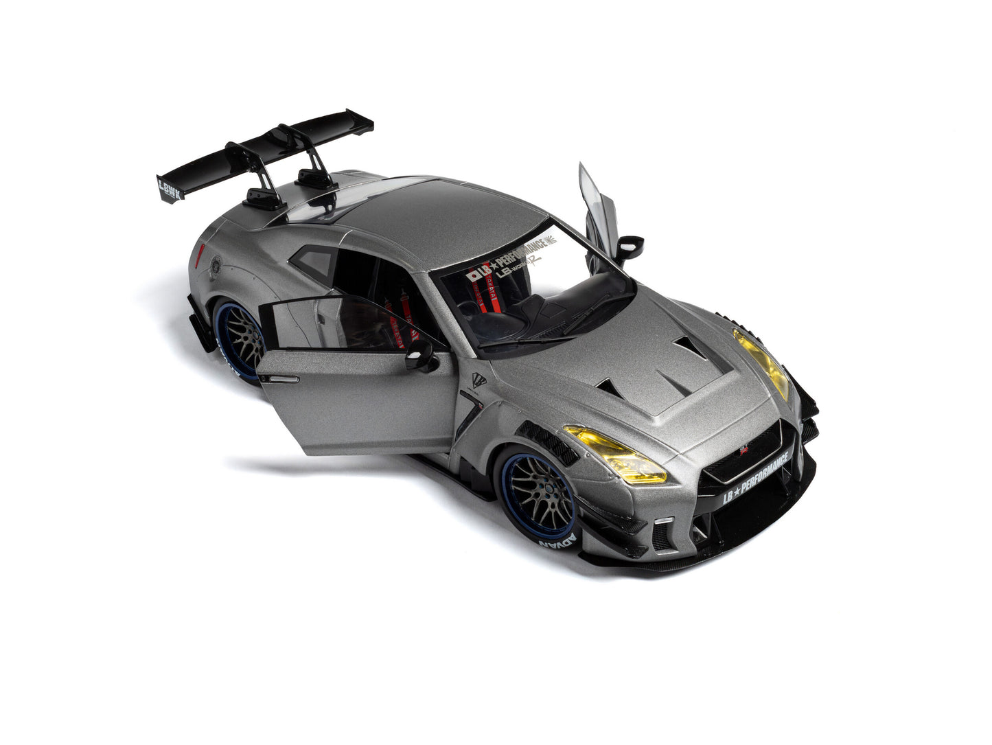 Solido 2023 Nissan GT-R (R35) W/ Liberty Walk Body Kit 2.0 Silver 1:18
