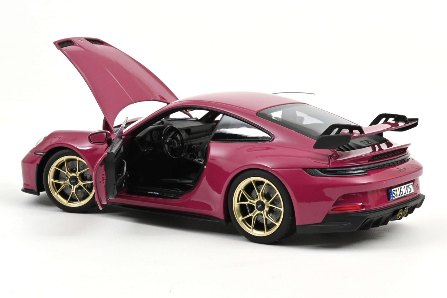 Norev 2021 Porsche 911 992 GT3 Ruby Star Neo w/ Gold Wheels 1:18