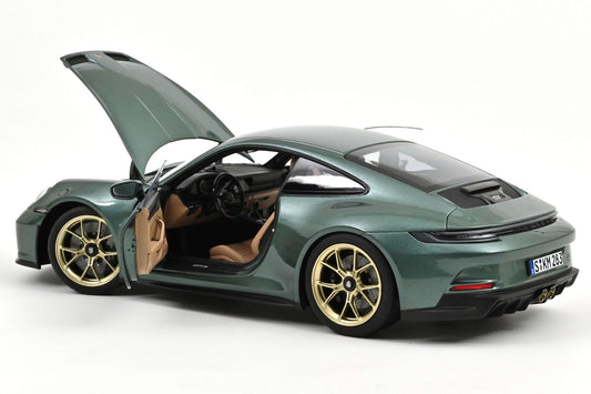 Norev 2021 Porsche 911 992 GT3 Touring Edition Malachite Green w/ Gold Wheels 1:18