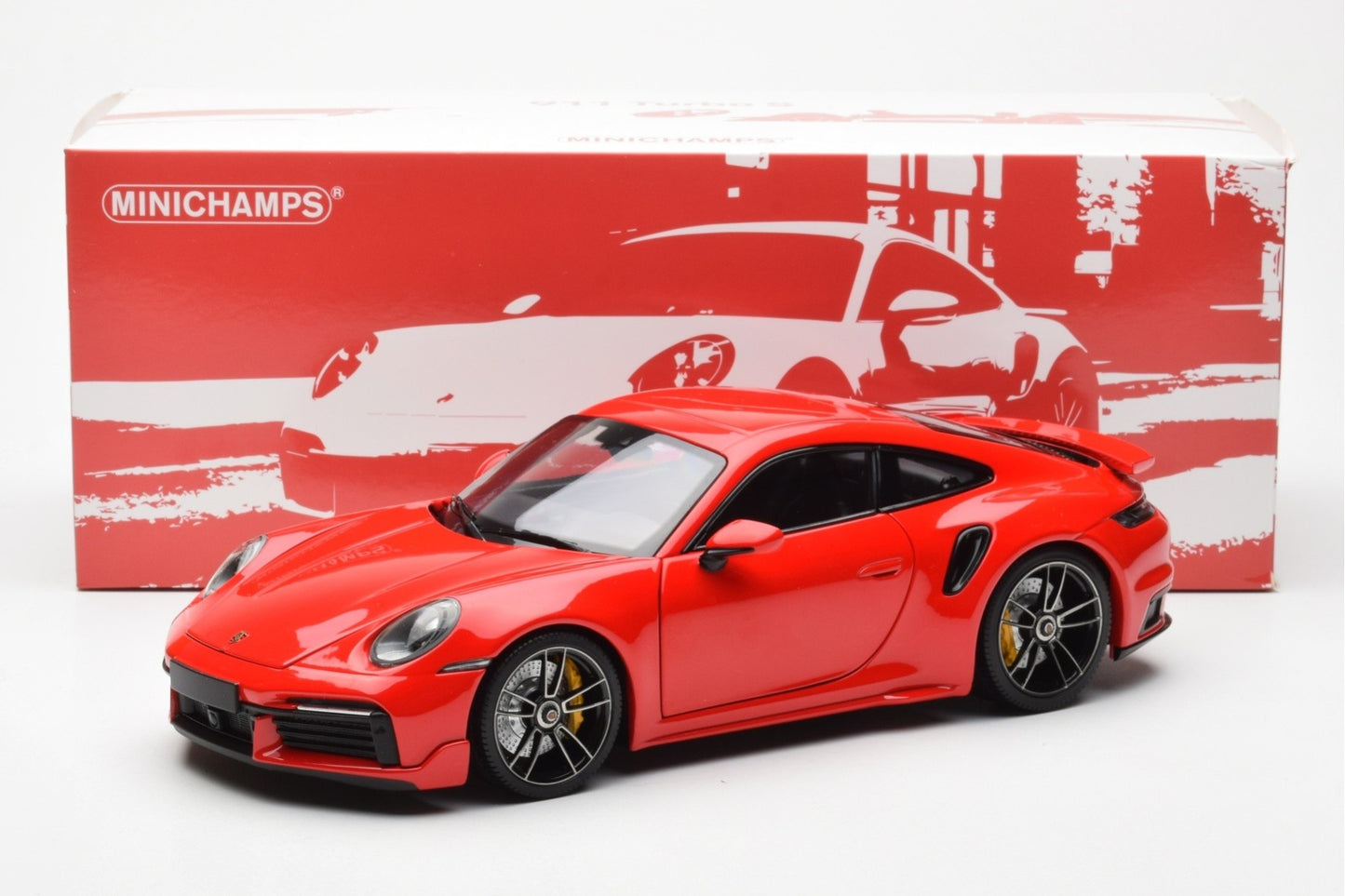 Minichamps 2021 Porsche 911 992 Turbo S Sport Design Guards Red 1:18