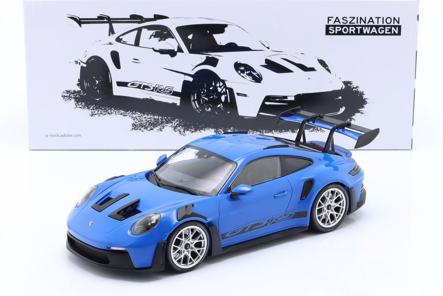 Minichamps 2023 Porsche 911 992 GT3 RS Shark Blue w/ Silver Wheels 1:18 LIMITED, SEALED
