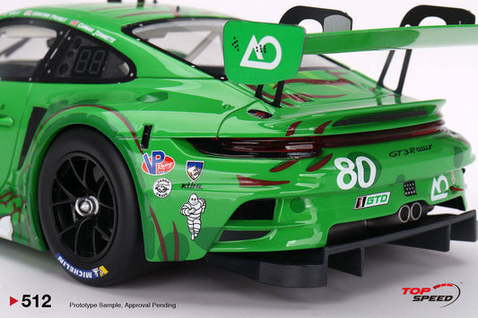 Topspeed Porsche 911 GT3 R (992) Rexy #80 AO Racing 2023 IMSA Sebring Green 1:18