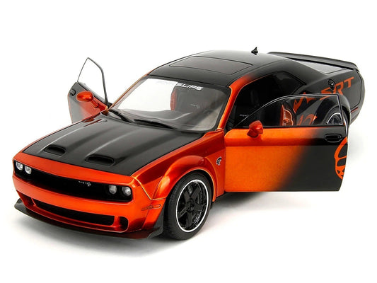 Jada Pink Slips 2015 Dodge Challenger SRT Hellcat Redeye Orange & Black 1:18