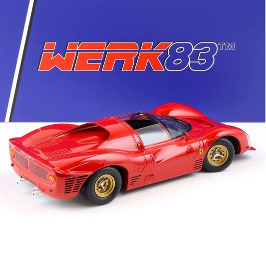 Werk83 1966 Ferrari 330 P3 4.0L V12 Spider Le Mans Plain Body Version Red 1:18