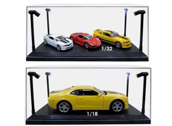 Triple 9 - Accessories - LED Pole Display Case Acrylic with Black Plastic Base 1:18