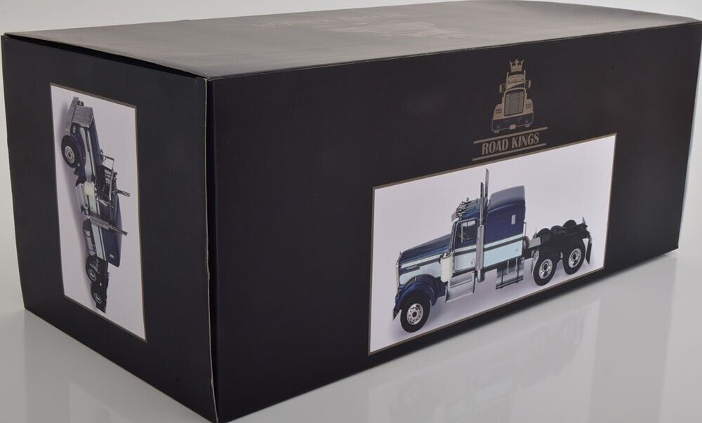 Road Kings 1989 Kenworth W900 Tractor Truck 3 Blue & White 1:18