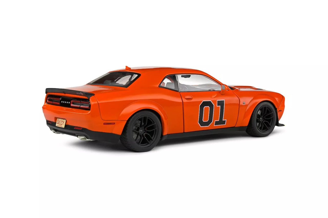 Solido 2023 Dodge Challenger R/T Scat Pack Widebody No 1 Hazzard Tribute Orange 1:18