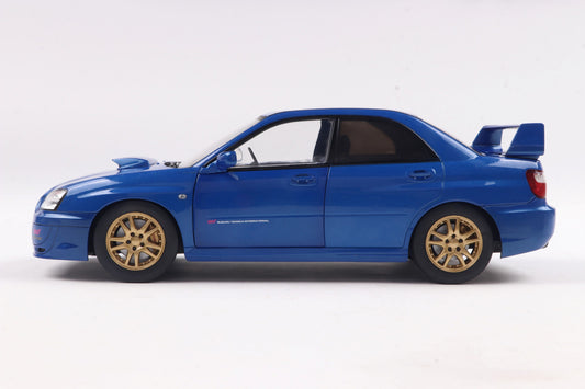 Solido 2003 Subaru WRX STi (GDB) Sonic Blue w/ Gold Wheels 1:18
