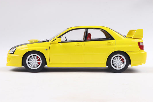 Solido 2003 Subaru WRX STi (GDB) Streetfighter Yellow w/ Black Carbon Hood 1:18