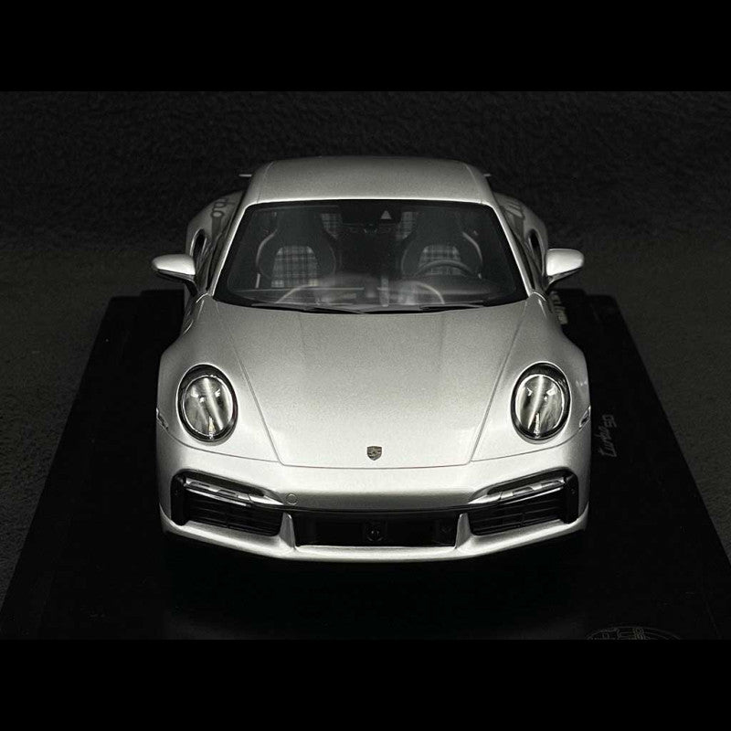 Spark-Model 2024 Porsche 911 Turbo (992) 50th Anniversary WITH DISPLAY GT Silver Metallic 1:18