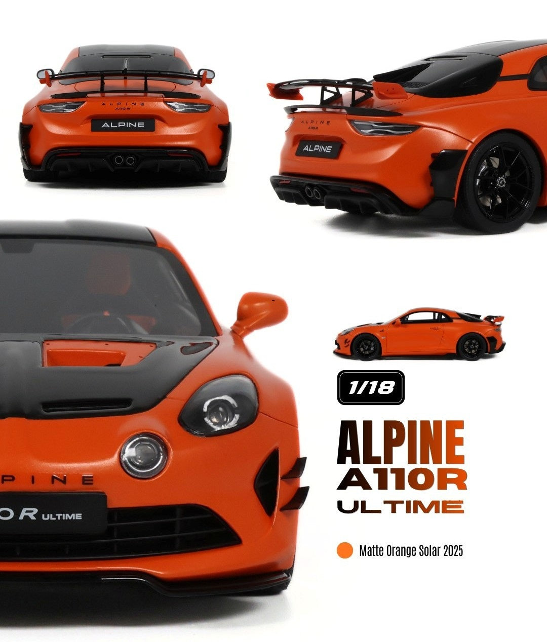 Otto 2025 Alpine A110R Ultime Matte Orange Solar 1:18
