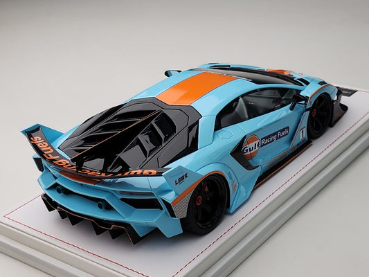 Ivy Merit Lamborghini Aventador GT Evo Gulf Blue 1:18 WITH DISPLAY