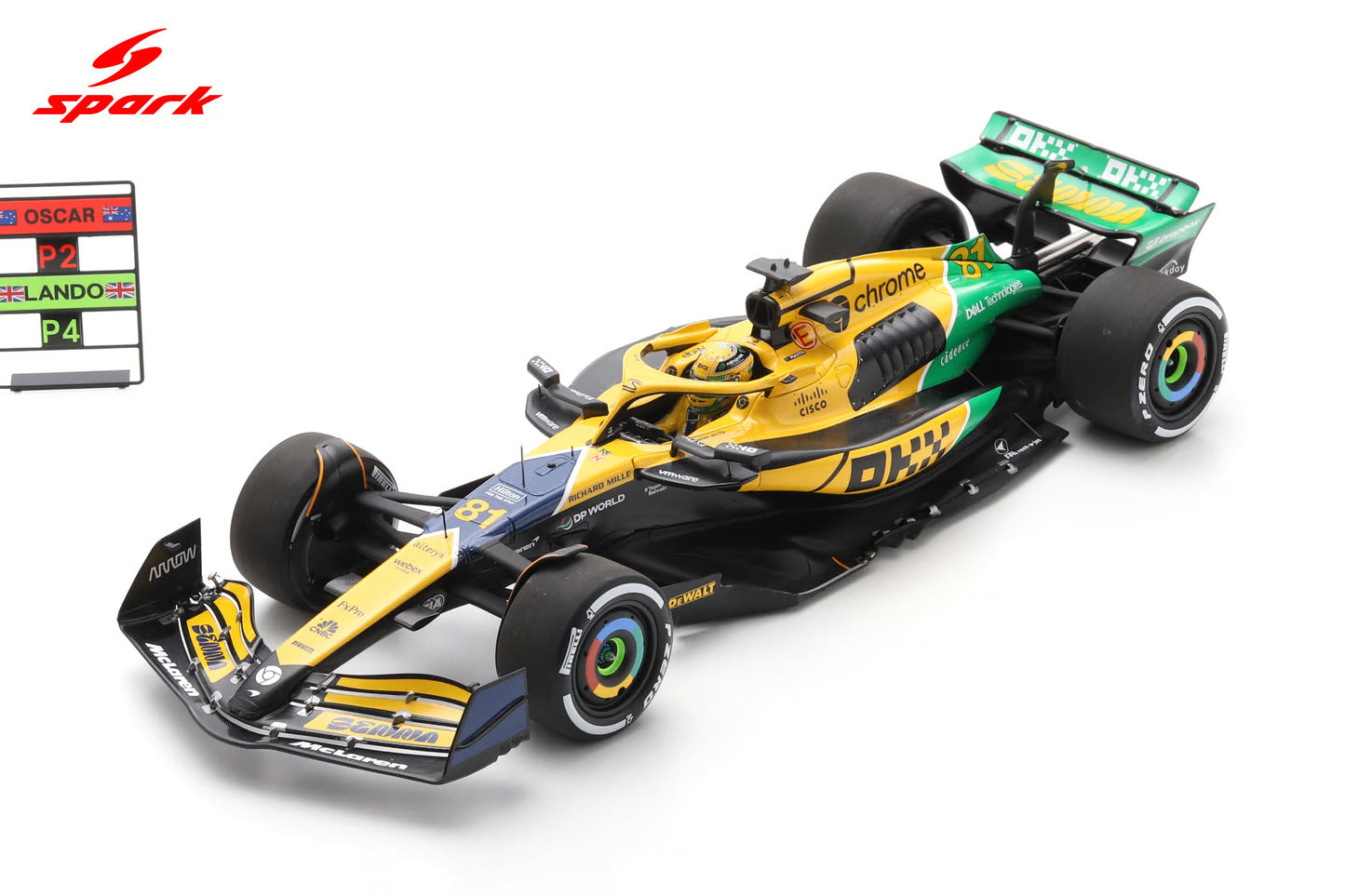 Spark-Model Mclaren F1 Team MCL38 Oscar Piastri 2nd Monaco GP 2024 1:18