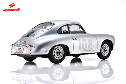 Spark-Model Porsche 356 BT5 1600 GS Carrera GT #108 WINNER Tour De Corse 1960 1:18 WITH DISPLAY