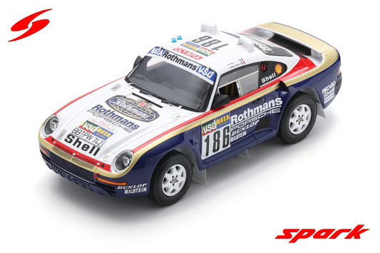 Spark Model Porsche 959 #186 Rothman's Winner Paris Dakar Rally 1986 1:18