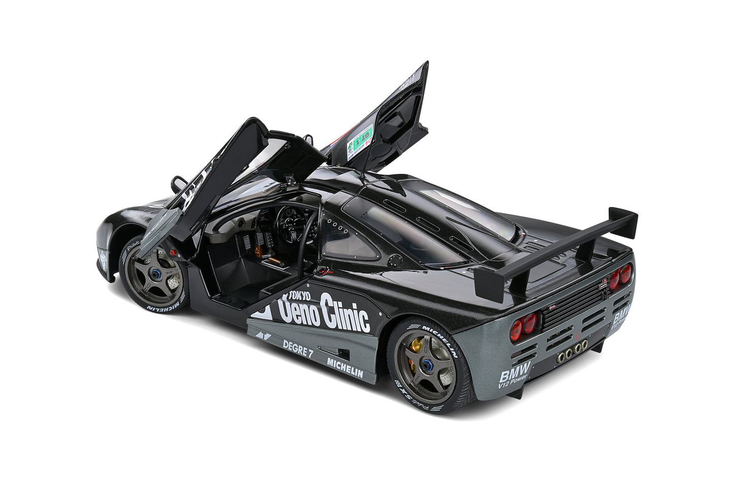 Solido Mclaren F1 GTR 6.1L V12 Short Tail Ueno Clinic #59 Winner Le Mans 1995 Black 1:18