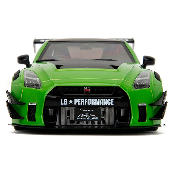 Jada Pink Slips Nissan Skyline GT-R R35 Liberty Walk Green and Black 1:18