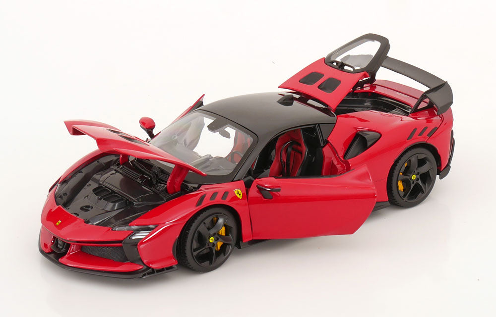 Bburago 2024 Ferrari SF90XX Stradale Rosso Corsa w/ Black Roof Ferrari Red 1:18