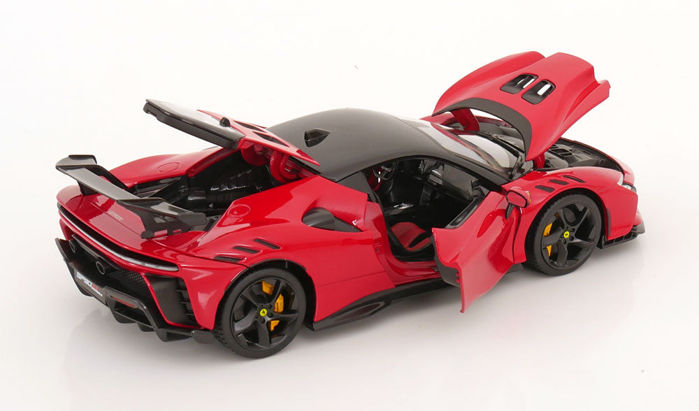 Bburago 2024 Ferrari SF90XX Stradale Rosso Corsa w/ Black Roof Ferrari Red 1:18