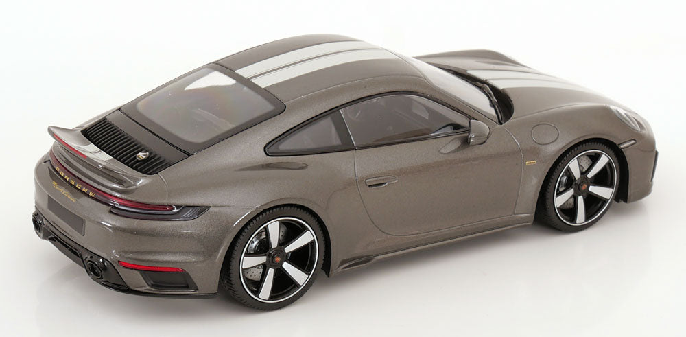 Minichamps 2022 Porsche 911 992 Sport Classic Grey w/ White Stripes 1:18 SEALED