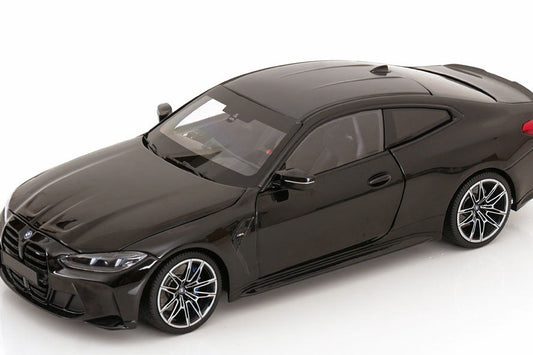 Minichamps 2024 BMW M4 Coupe (G82) w/ Black Carbon Roof Black Metallic 1:18