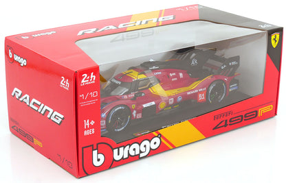 Bburago Ferrari 499P 3.0L Turbo V6 #51 Team Ferrari AF Corse 2025 24hr Le Mans - Red 1:18