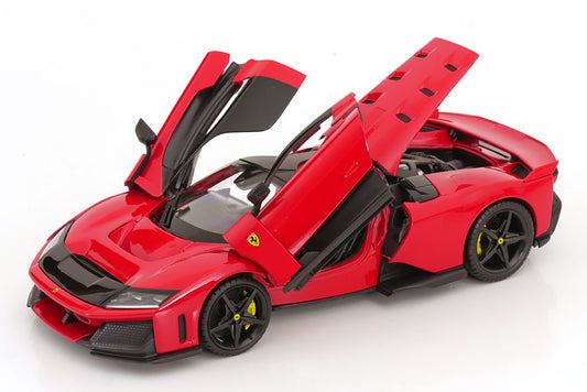 Bburago Race & Play 2024 Ferrari F80 Red (Rossa Corsa) w/ Carbon Wheels 1:18