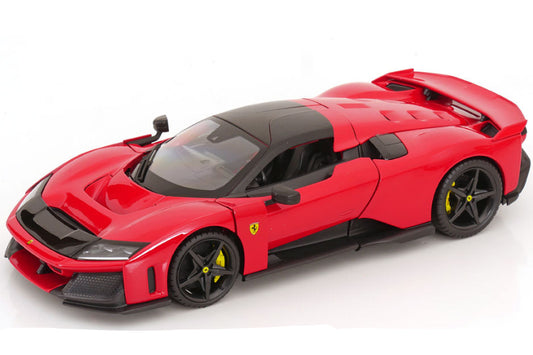Bburago Race & Play 2024 Ferrari F80 Red (Rossa Corsa) w/ Carbon Wheels 1:18