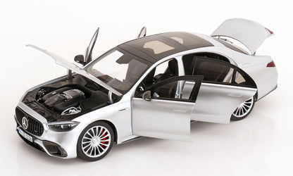 NZG Mercedes Benz S63 AMG E Performance Sedan (W223) Hightech Silver 1:18