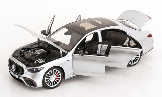NZG Mercedes Benz S63 AMG E Performance Sedan (W223) Hightech Silver 1:18