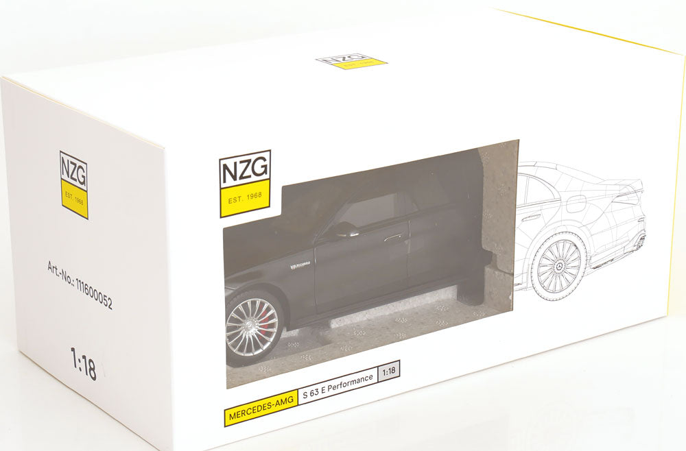 NZG Mercedes Benz S63 AMG E Performance Sedan (W223) Nightblack Magno 1:18
