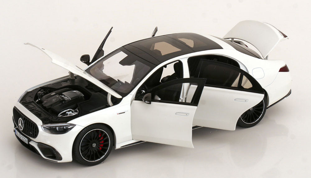 NZG Mercedes Benz S63 AMG E Performance Sedan (W223) Opalith White 1:18
